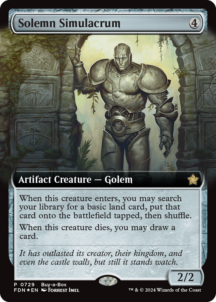 Solemn Simulacrum (Extended Art) (Buy-A-Box) [Foundations Promos] | Tacoma Games