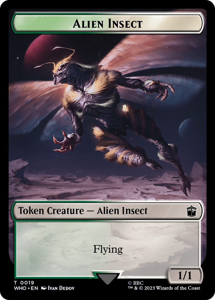 Copy // Alien Insect Double-Sided Token [Doctor Who Tokens] | Tacoma Games