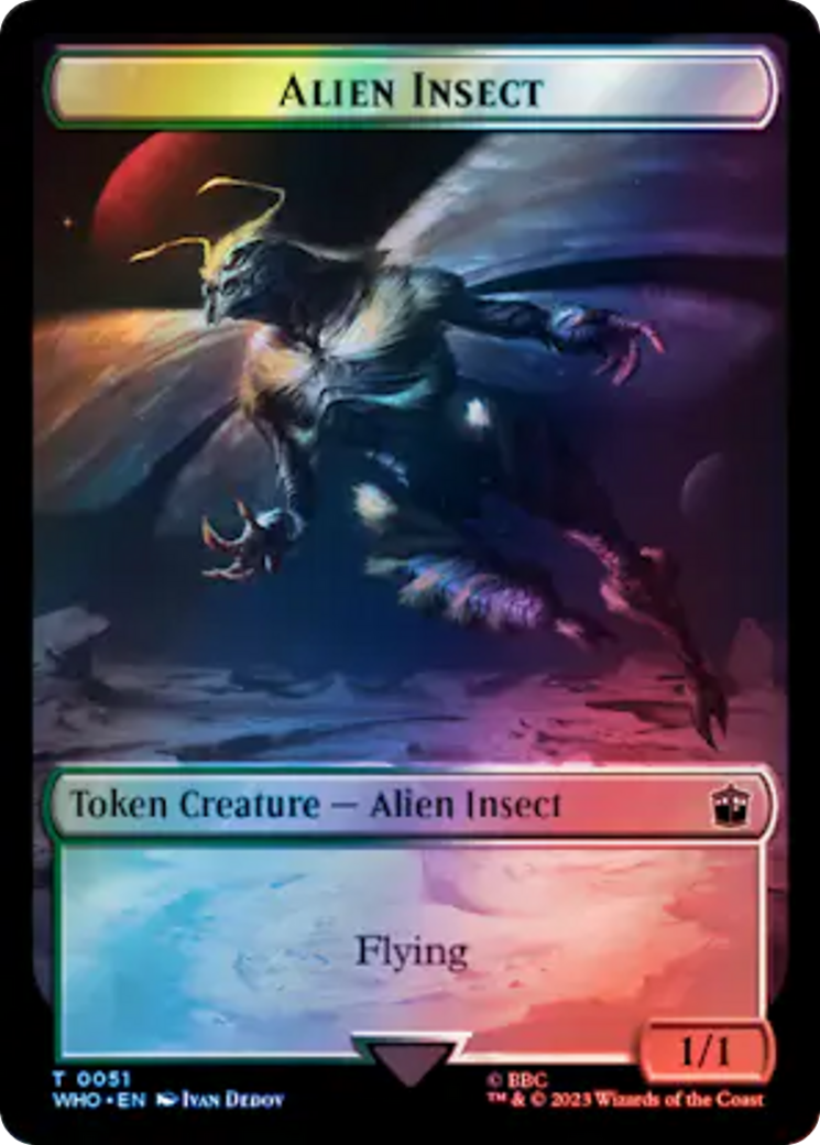 Soldier // Alien Insect Double-Sided Token (Surge Foil) [Doctor Who Tokens] | Tacoma Games