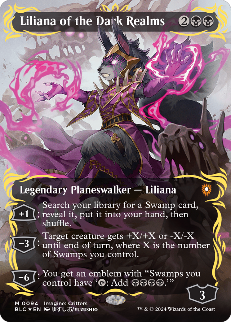 Liliana of the Dark Realms (Borderless) (Raised Foil) [Bloomburrow Commander] | Tacoma Games