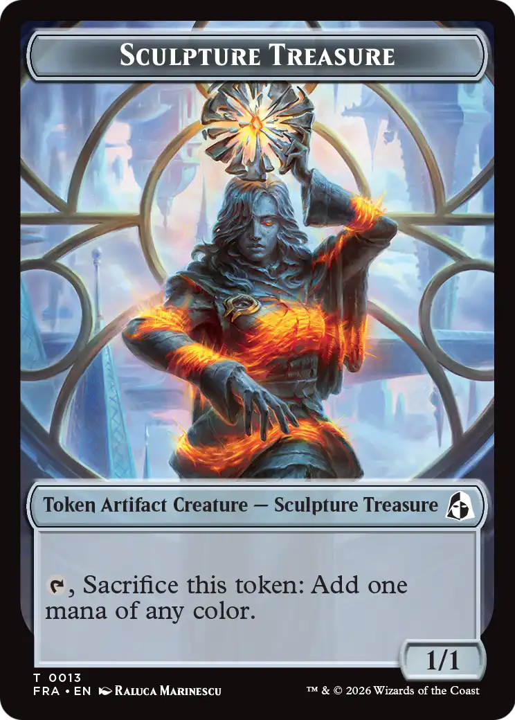 Sculpture Treasure // Beast Double-Sided Token [Reality Fracture Tokens] | Tacoma Games