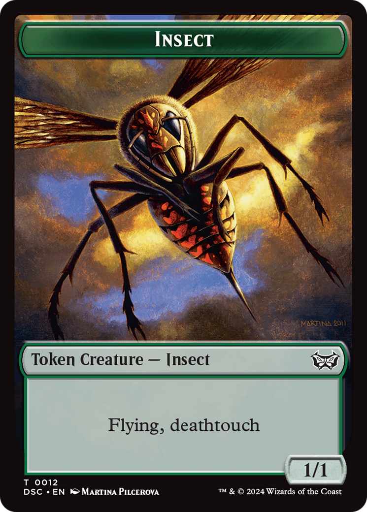 Insect (0012) // Spider Double-Sided Token [Duskmourn: House of Horror Commander Tokens] | Tacoma Games