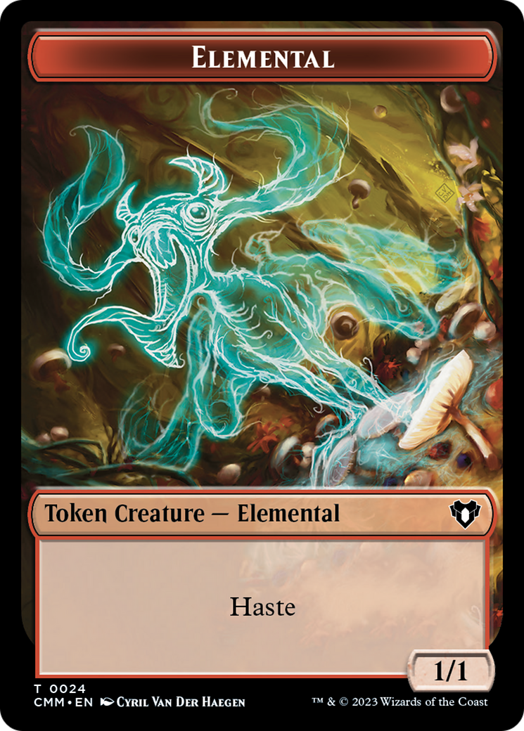 Elemental (0024) // Elf Druid Double-Sided Token [Commander Masters Tokens] | Tacoma Games