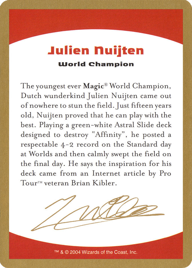 Julien Nuijten Bio [World Championship Decks 2004] | Tacoma Games