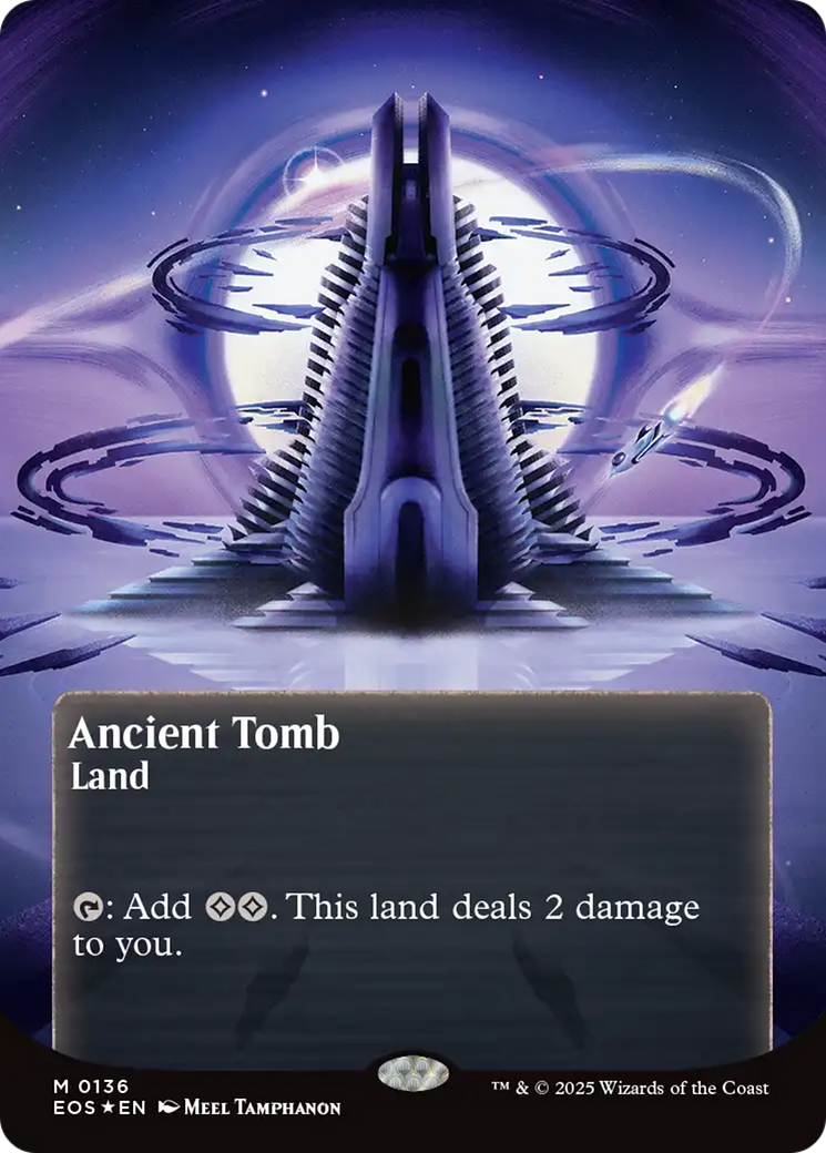 Ancient Tomb (0136) (Borderless) (Galaxy Foil) [Edge of Eternities: Stellar Sights] | Tacoma Games