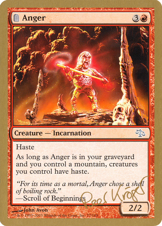 Anger (Peer Kroger) [World Championship Decks 2003] | Tacoma Games