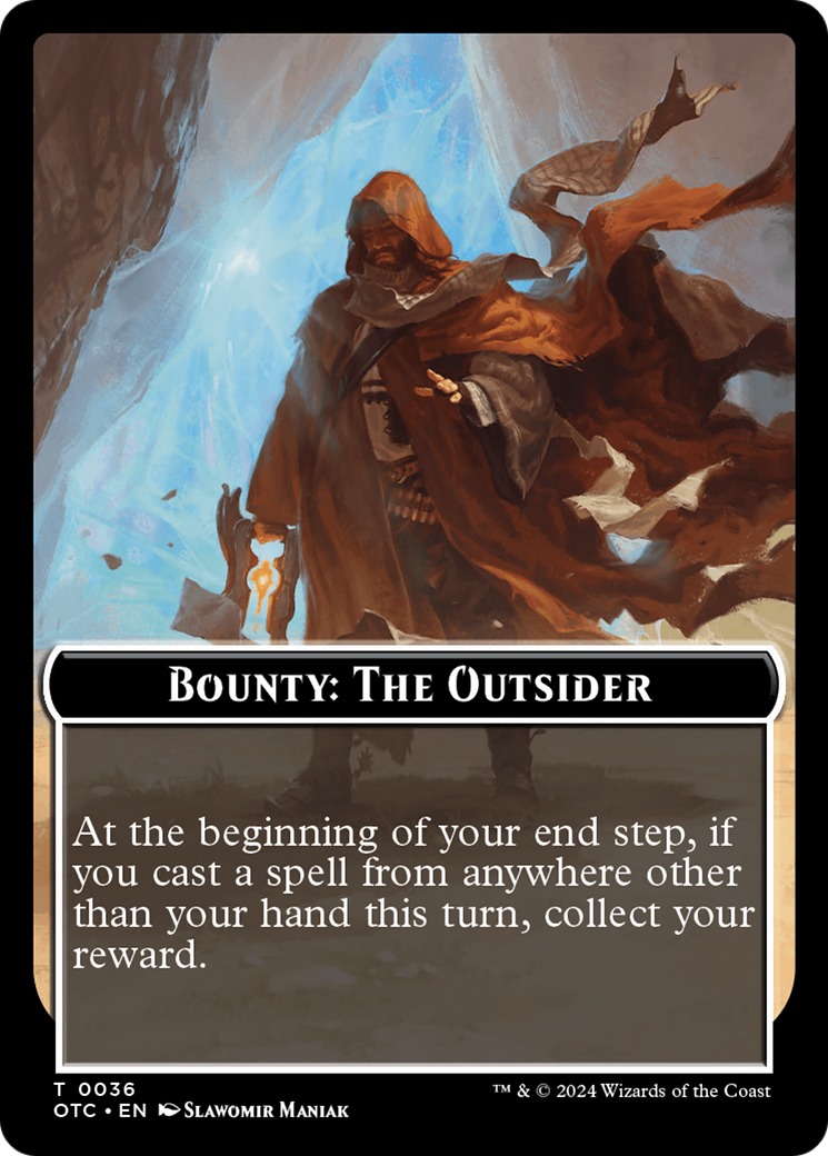 Bounty: The Outsider // Bounty Rules Double-Sided Token [Outlaws of Thunder Junction Commander Tokens] | Tacoma Games