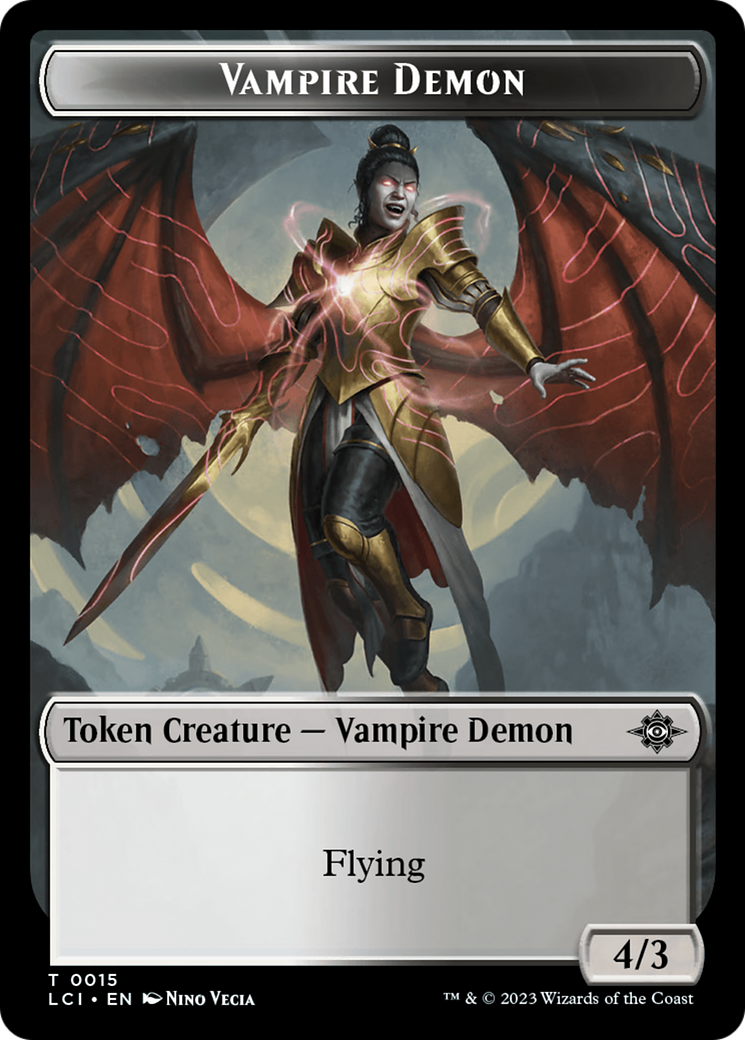 Vampire (0006) // Vampire Demon Double-Sided Token [The Lost Caverns of Ixalan Commander Tokens] | Tacoma Games