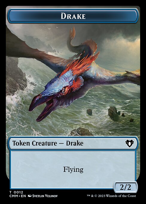 Spirit (0010) // Drake Double-Sided Token [Commander Masters Tokens] | Tacoma Games