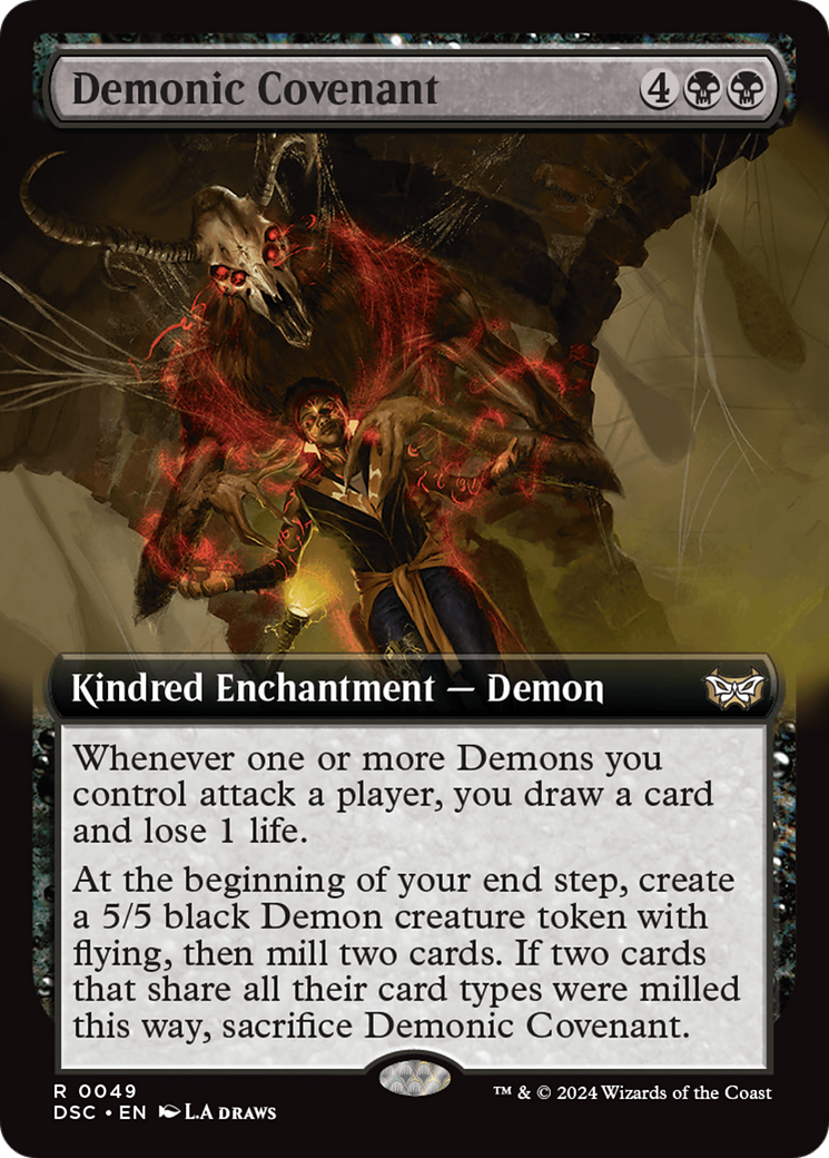 Demonic Covenant (Extended Art) [Duskmourn: House of Horror Commander] | Tacoma Games