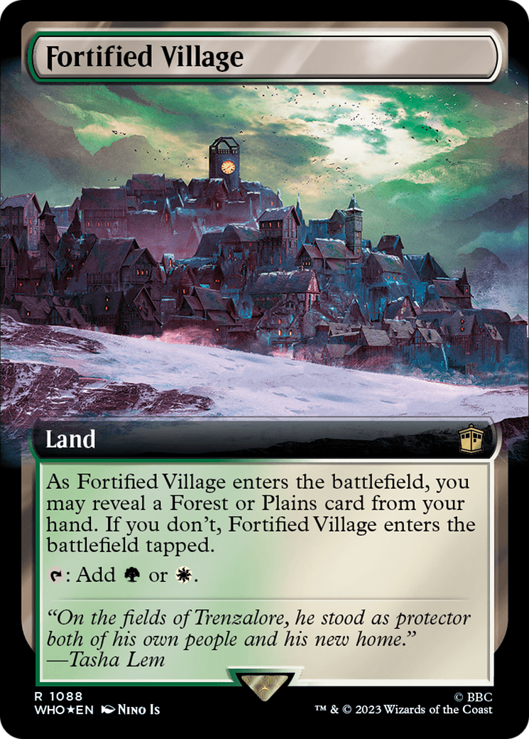 Fortified Village (Extended Art) (Surge Foil) [Doctor Who] | Tacoma Games