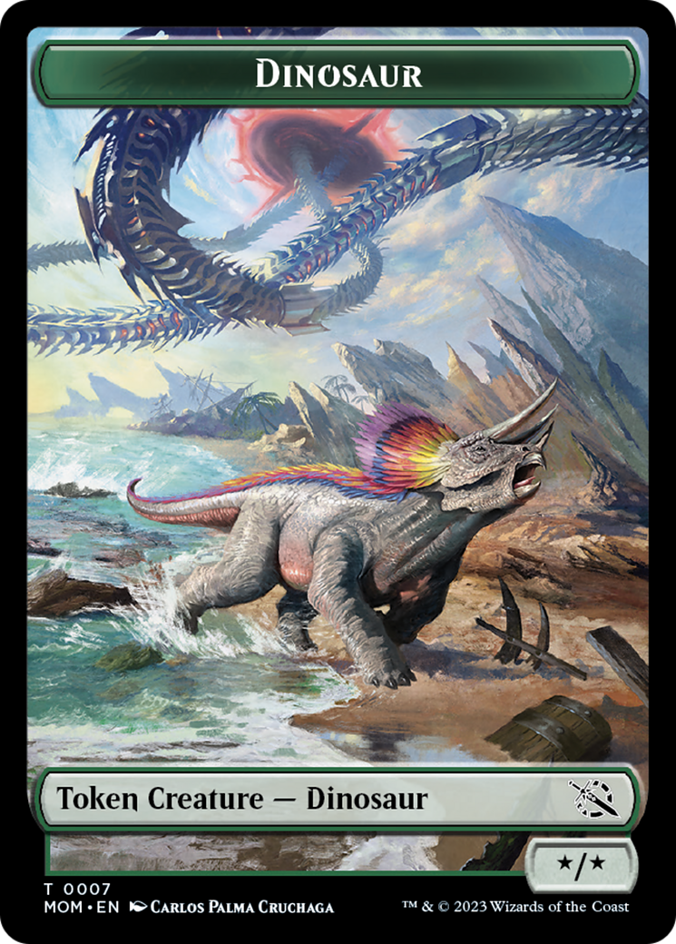 Treasure (21) // Dinosaur Double-Sided Token [March of the Machine Tokens] | Tacoma Games