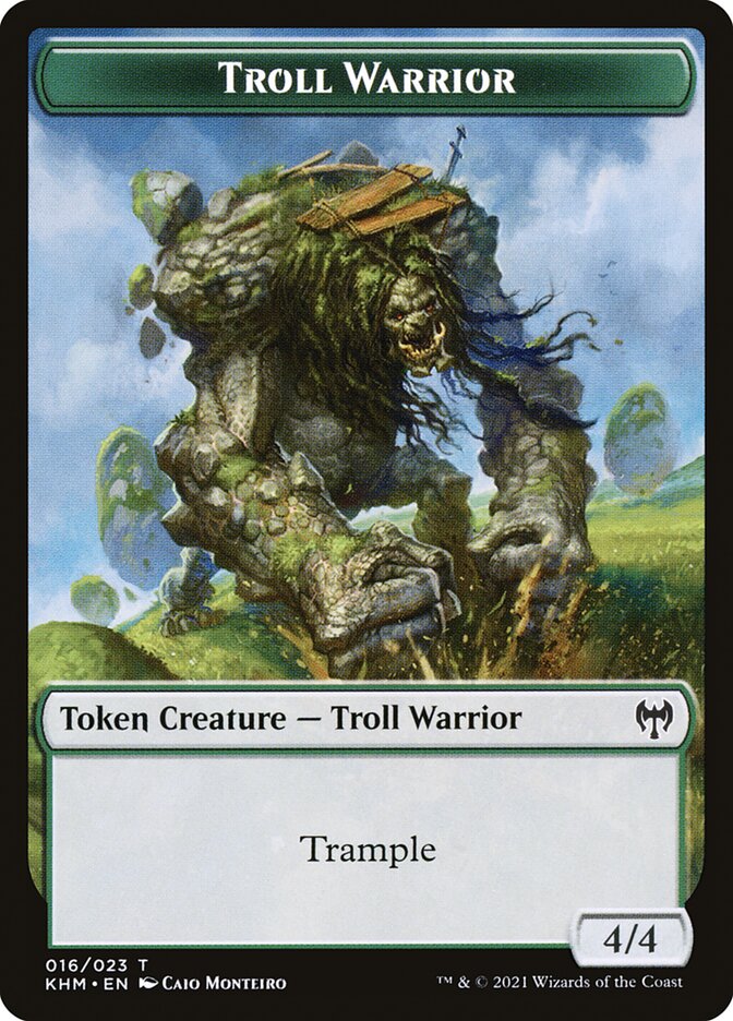 Elf Warrior // Troll Warrior Double-Sided Token [Kaldheim Tokens] | Tacoma Games