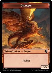 Dragon (Ripple Foil) // Treasure Double-Sided Token [Modern Horizons 3 Commander Tokens] | Tacoma Games