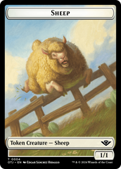 Mercenary // Sheep Double-Sided Token [Outlaws of Thunder Junction Tokens] | Tacoma Games