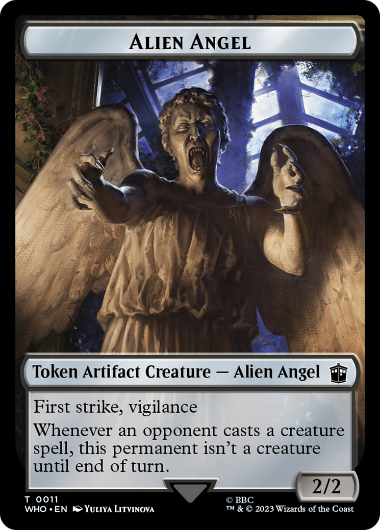 Alien Angel // Alien Warrior Double-Sided Token [Doctor Who Tokens] | Tacoma Games