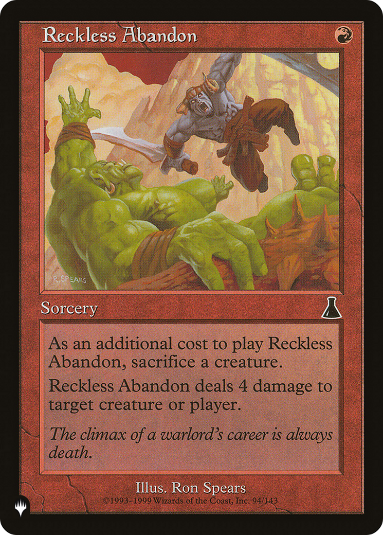 Reckless Abandon [The List Reprints] | Tacoma Games