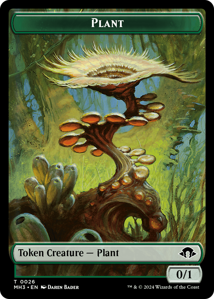 Plant (Ripple Foil) // Zombie Double-Sided Token [Modern Horizons 3 Tokens] | Tacoma Games