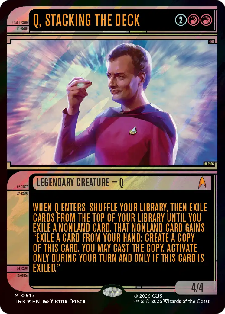 Q, Stacking the Deck (Showcase) (Surge Foil) [Star Trek] | Tacoma Games