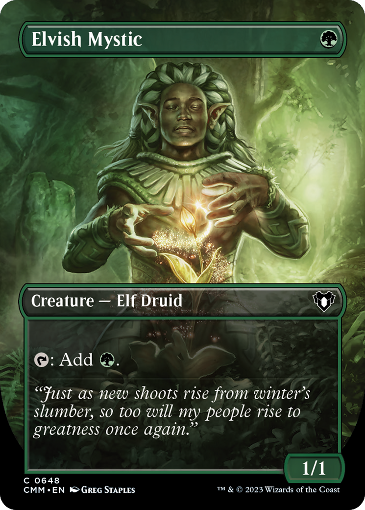 Elvish Mystic (Borderless Alternate Art) [Commander Masters] | Tacoma Games