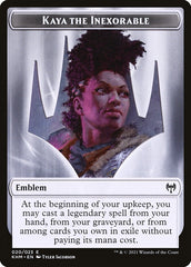 Human Warrior // Kaya, the Inexorable Emblem Double-Sided Token [Kaldheim Tokens] | Tacoma Games