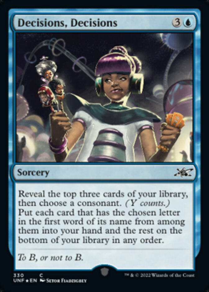 Decisions, Decisions (Galaxy Foil) [Unfinity] | Tacoma Games