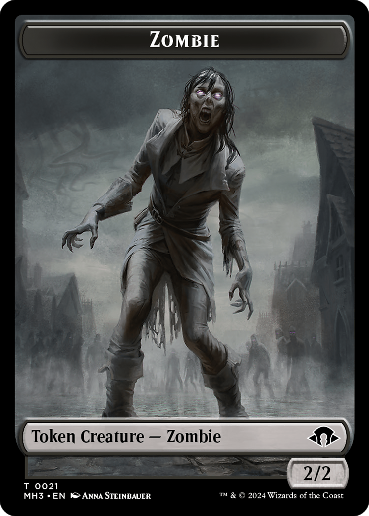 Zombie (Ripple Foil) // Insect (0027) Double-Sided Token [Modern Horizons 3 Tokens] | Tacoma Games