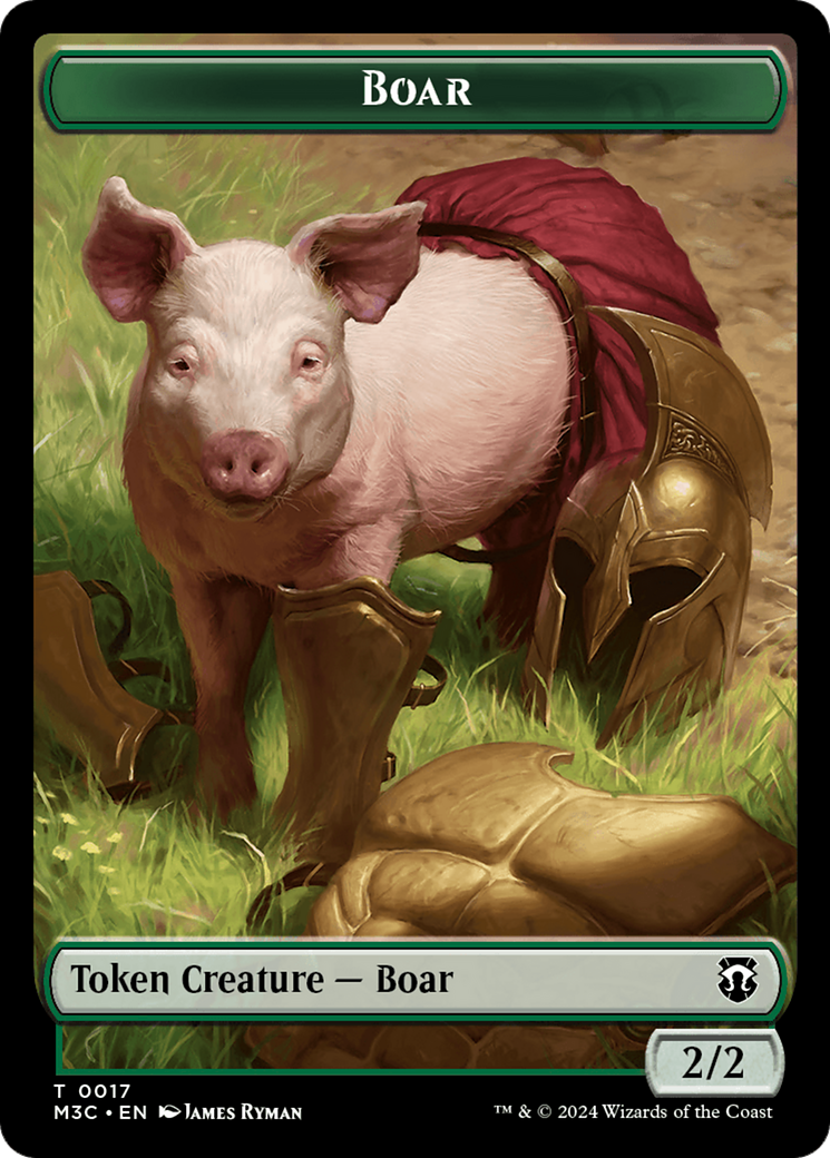 Hydra // Boar Double-Sided Token [Modern Horizons 3 Commander Tokens] | Tacoma Games