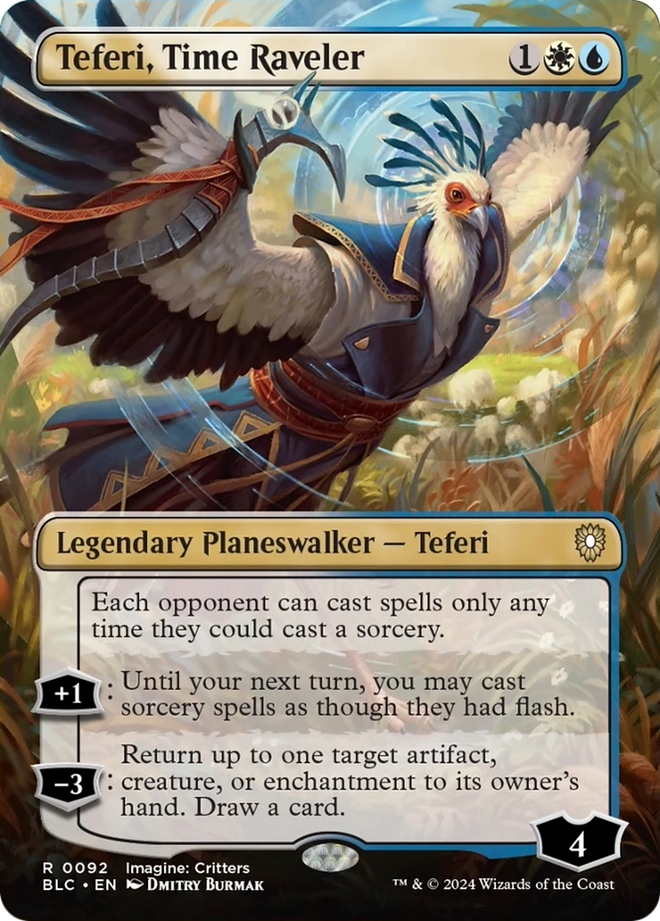 Teferi, Time Raveler (Borderless) [Bloomburrow Commander] | Tacoma Games