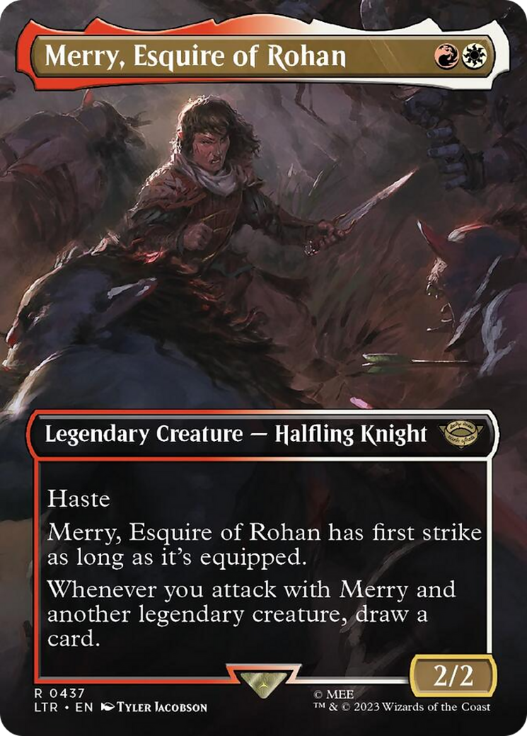 Merry, Esquire of Rohan (Borderless Alternate Art) [The Lord of the Rings: Tales of Middle-Earth] | Tacoma Games