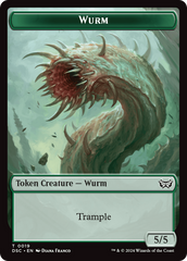 Wurm (0019) // Manifest Double-Sided Token [Duskmourn: House of Horror Commander Tokens] | Tacoma Games