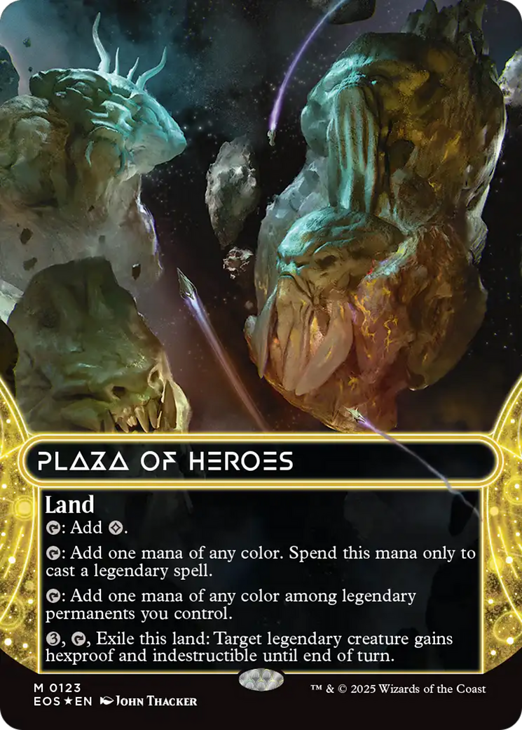 Plaza of Heroes (0123) (Borderless) (Galaxy Foil) [Edge of Eternities: Stellar Sights] | Tacoma Games