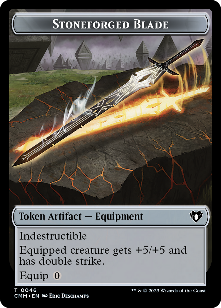 Servo // Stoneforged Blade Double-Sided Token [Commander Masters Tokens] | Tacoma Games