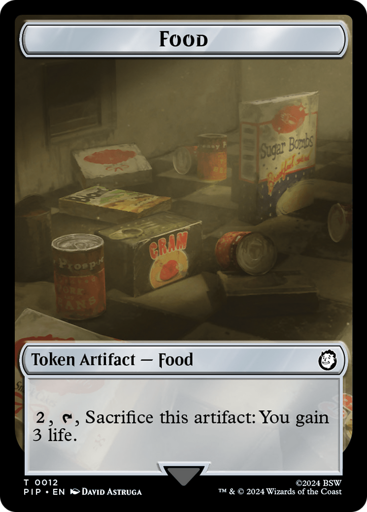 Warrior // Food (0012) Double-Sided Token [Fallout Tokens] | Tacoma Games