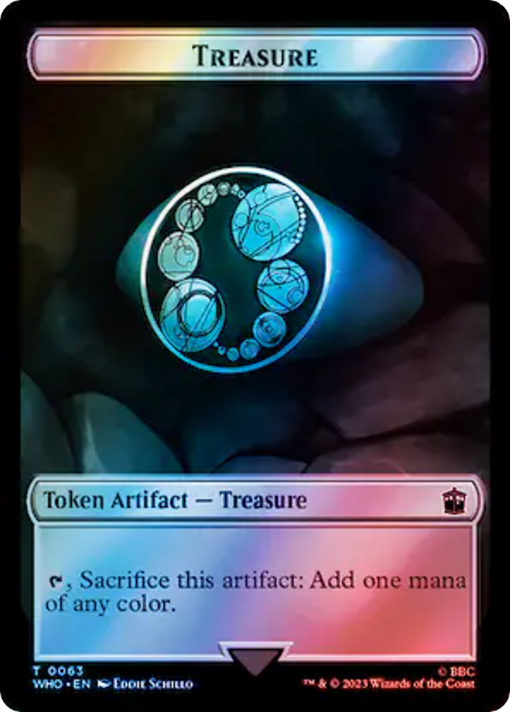 Alien Angel // Treasure (0063) Double-Sided Token (Surge Foil) [Doctor Who Tokens] | Tacoma Games