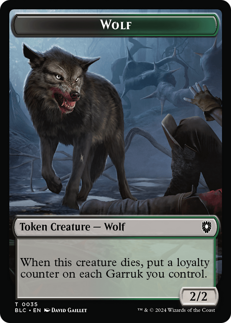 Human Soldier // Wolf (035) Double-Sided Token [Bloomburrow Commander Tokens] | Tacoma Games