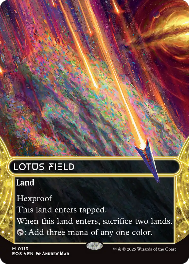 Lotus Field (0113) (Borderless) (Galaxy Foil) [Edge of Eternities: Stellar Sights] | Tacoma Games