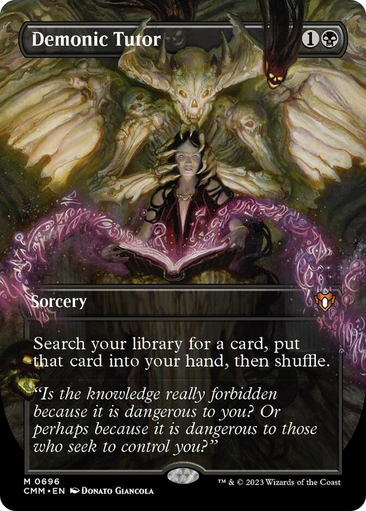 Demonic Tutor (Borderless Alternate Art) [Commander Masters] | Tacoma Games