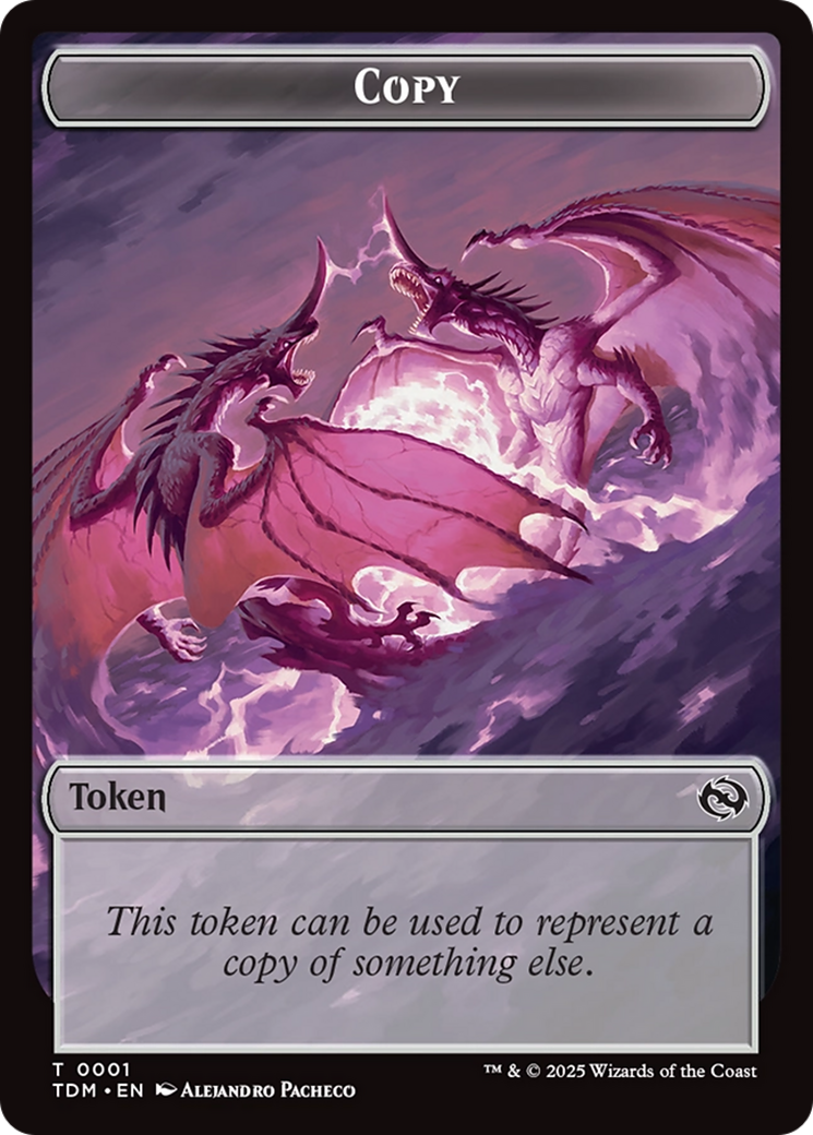 Copy // Dragon (0014) Double-Sided Token [Tarkir: Dragonstorm Commander Tokens] | Tacoma Games