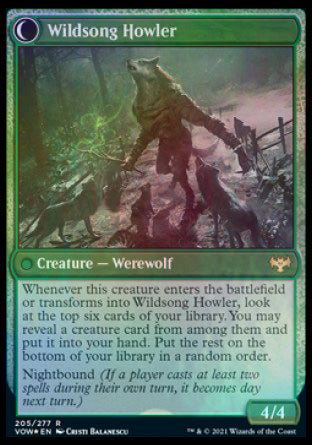 Howlpack Piper // Wildsong Howler [Innistrad: Crimson Vow Prerelease Promos] | Tacoma Games