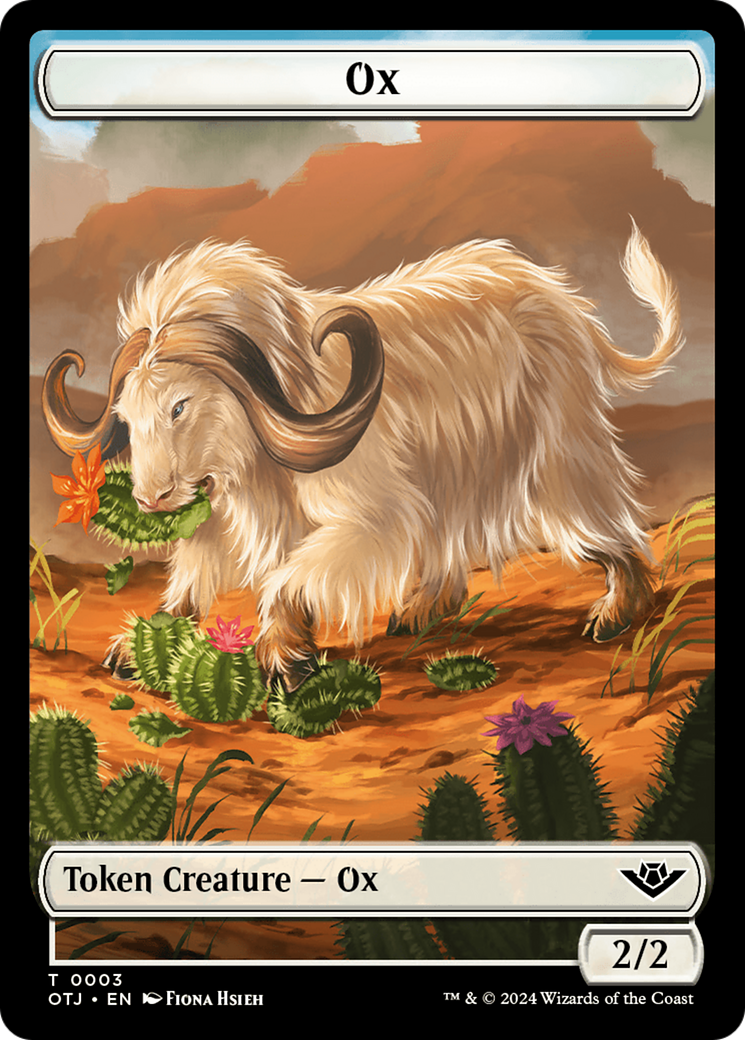 Treasure // Ox Double-Sided Token [Outlaws of Thunder Junction Tokens] | Tacoma Games