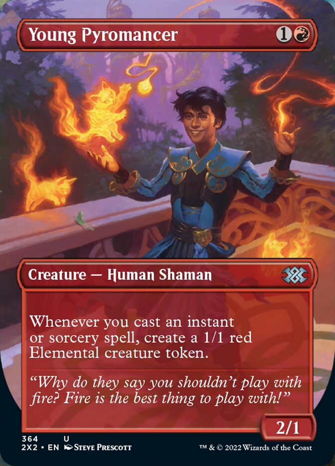 Young Pyromancer (Borderless Alternate Art) [Double Masters 2022] | Tacoma Games