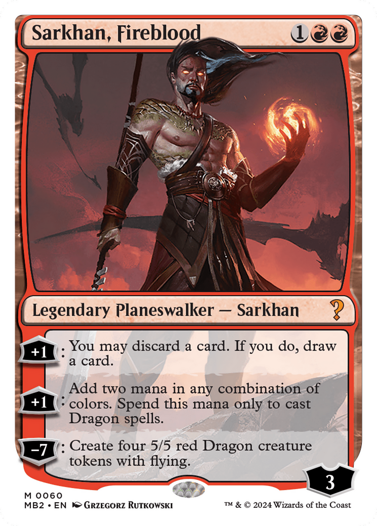 Sarkhan, Fireblood (White Border) [Mystery Booster 2] | Tacoma Games