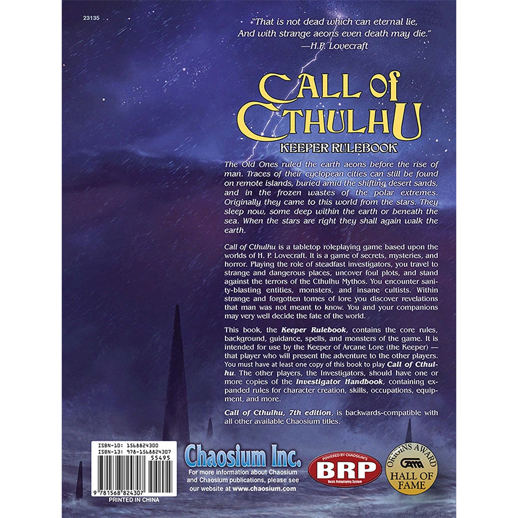 Call Of Cthulhu 7th Edition Keeper Rulebook | Tacoma Games