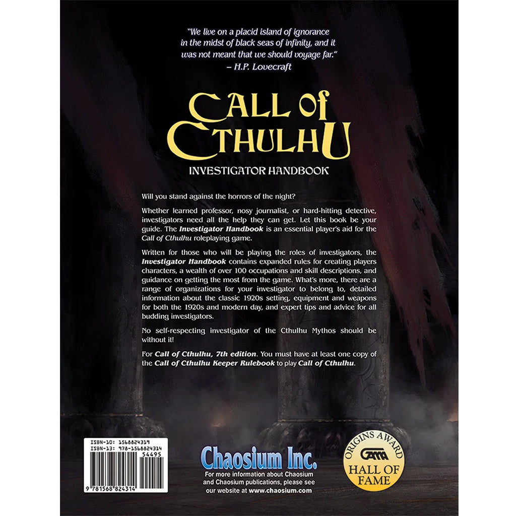 Call Of Cthulhu 7th Edition Investigator Handbook | Tacoma Games