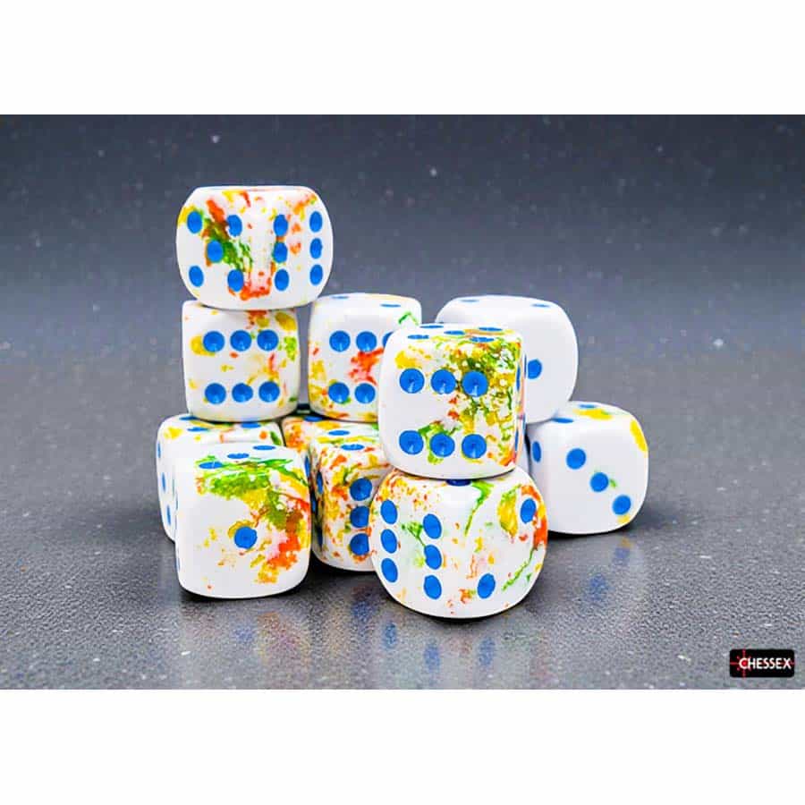 Chessex: D6 16mm Brushed Breezy/blue (12) | Tacoma Games