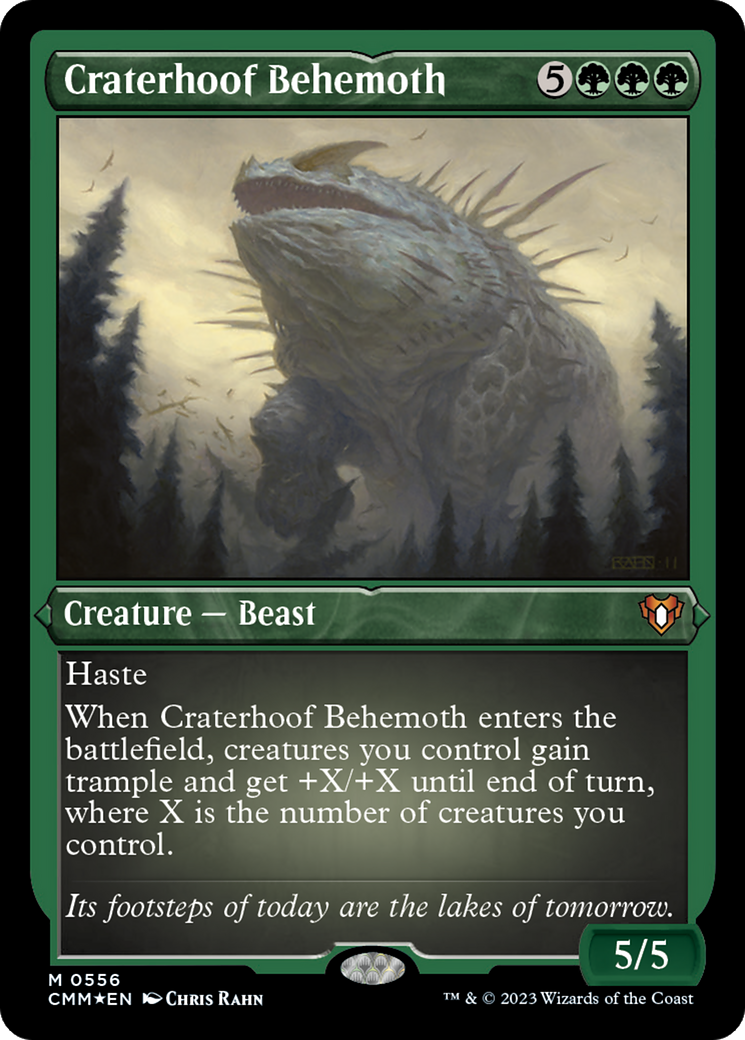 Craterhoof Behemoth (Foil Etched) [Commander Masters] | Tacoma Games