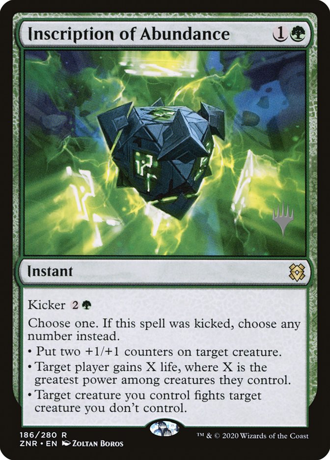 Inscription of Abundance (Promo Pack) [Zendikar Rising Promos] | Tacoma Games