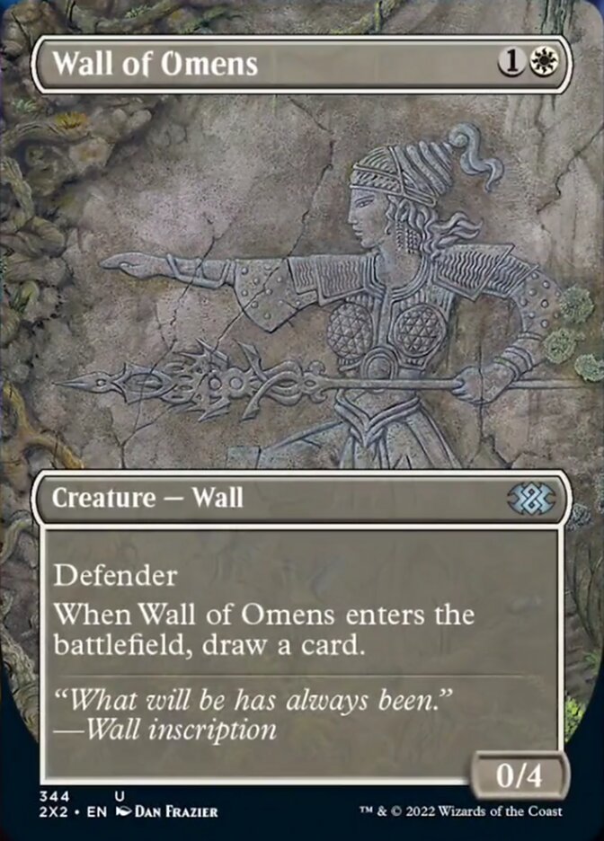 Wall of Omens (Borderless Alternate Art) [Double Masters 2022] | Tacoma Games