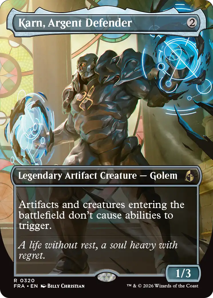 Karn, Argent Defender (Borderless) [Reality Fracture] | Tacoma Games